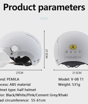 PEMILA Fietshelm Volwassenen met Vizier, Oorbescherming & Reflectie - Veilig & Comfortabel