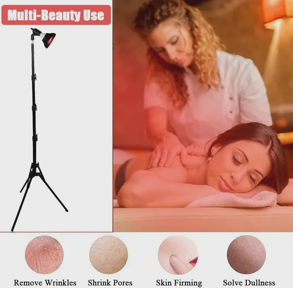 Roodlichttherapie Lamp 660nm & 850nm met Statief - Huidverbetering & Pijnverlichting