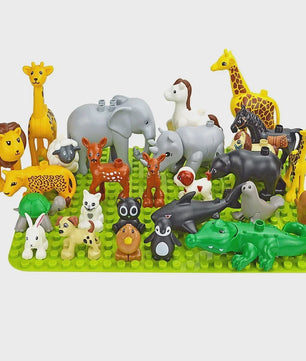 Grote Bouwstenen Dierenpark & Boerderij Figuren - Compatibel met Duplo