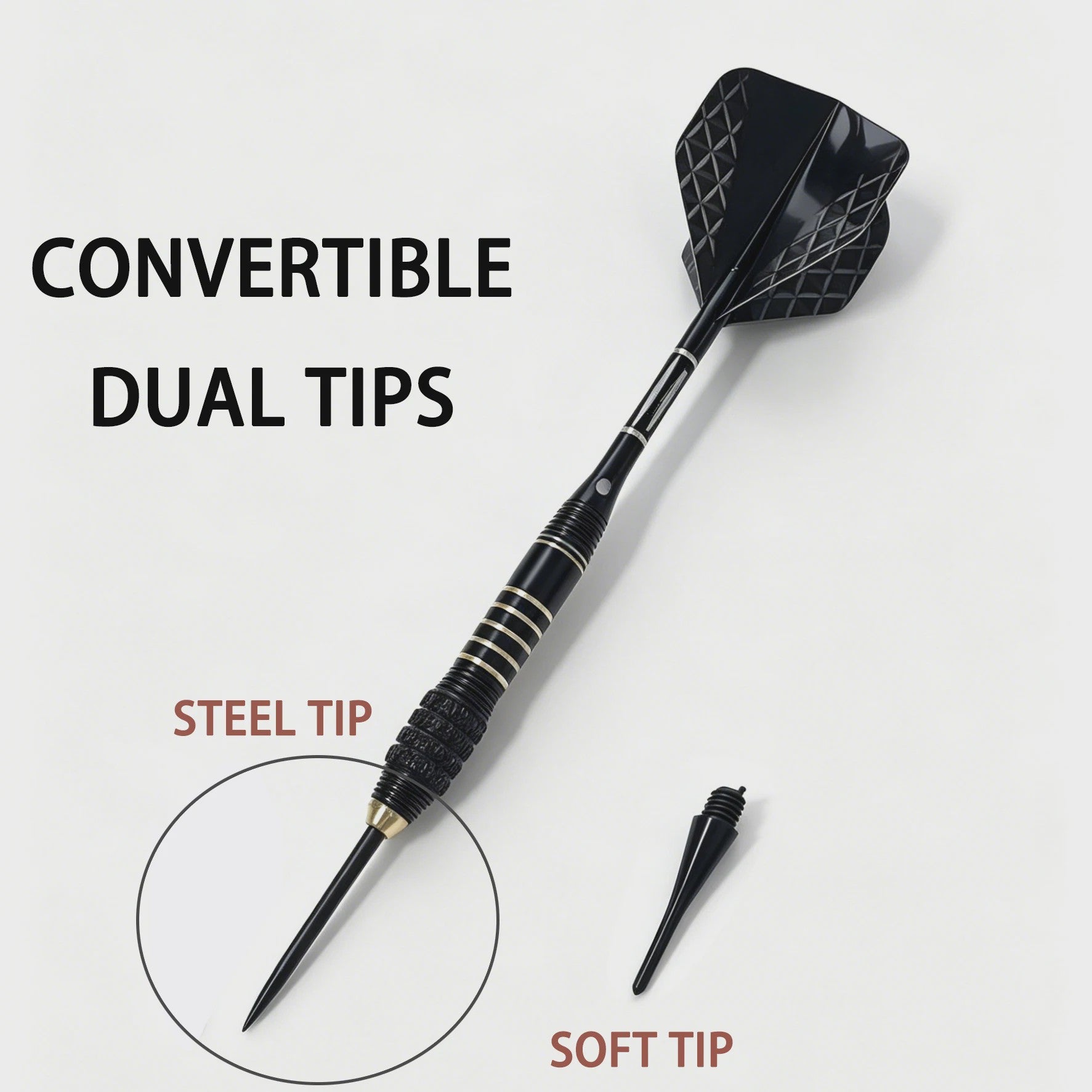 TRALOW Professionele Dartset: Wisselbare Stalen & Zachte Tips voor Ultieme Flexibiliteit