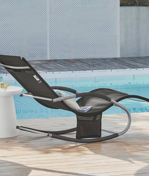 Set van 2 Loungestoelen - Verstelbare Ligstoelen met Kussen voor Tuin, Terras & Strand