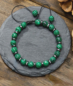 Stijlvolle Malachiet Armband - Natuursteen Kralen voor Dames & Heren