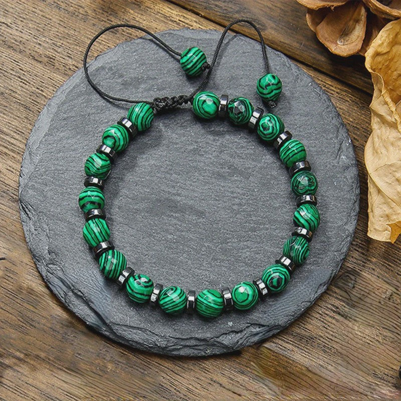 Stijlvolle Malachiet Armband - Natuursteen Kralen voor Dames & Heren