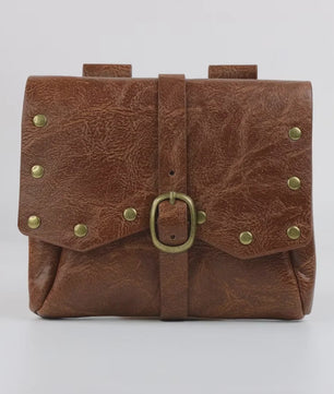 Middeleeuwse Leren Buiktas - Steampunk & Viking Stijl Portemonnee voor Cosplay