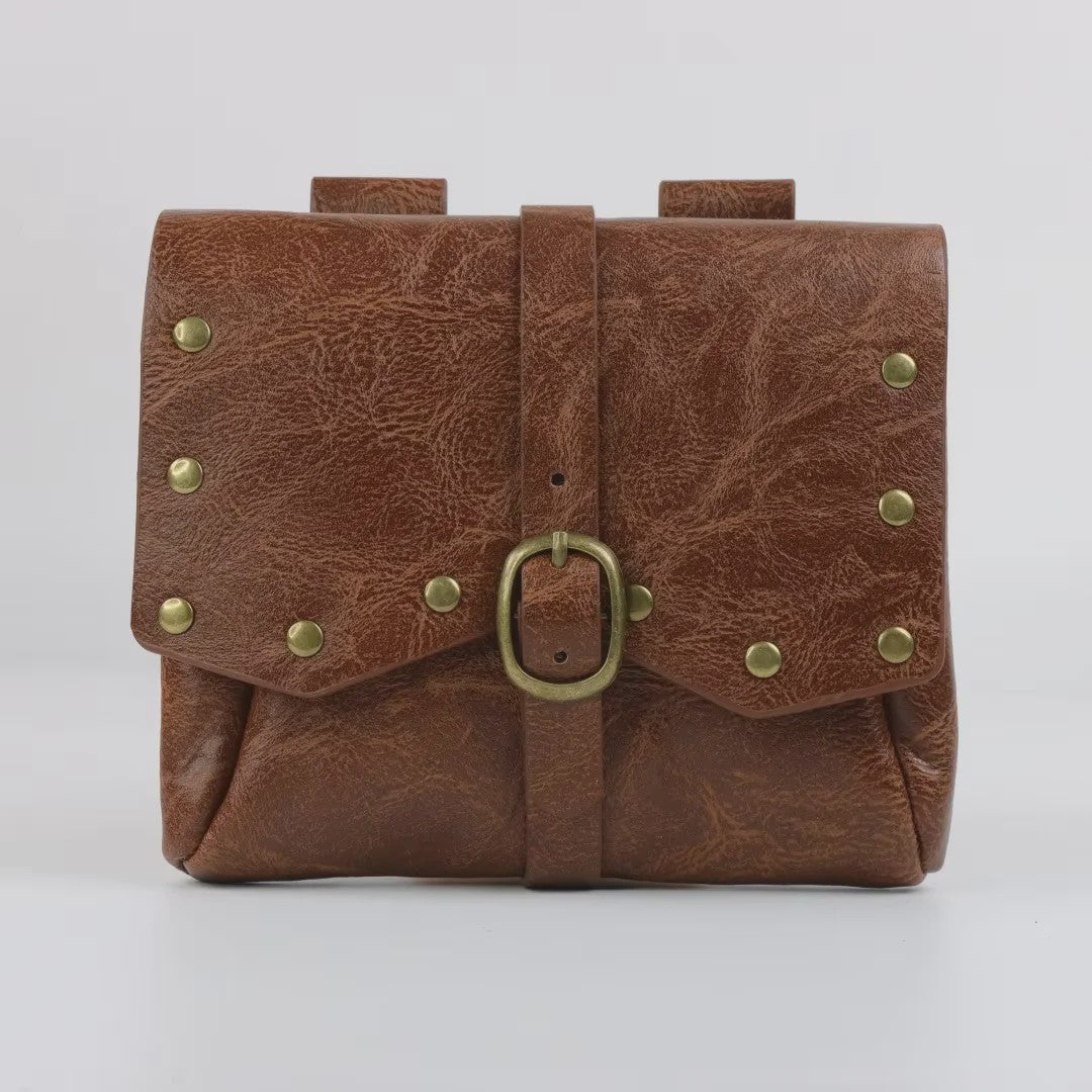 Middeleeuwse Leren Buiktas - Steampunk & Viking Stijl Portemonnee voor Cosplay