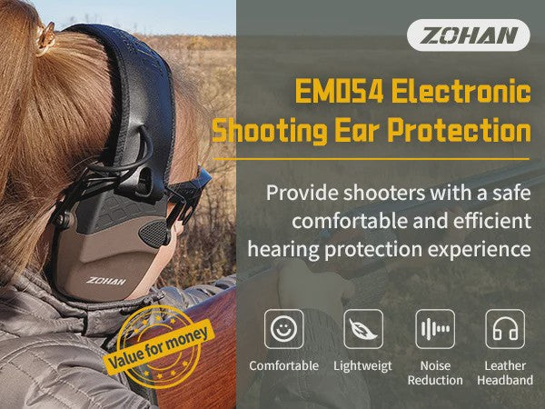 ZOHAN Elektronische Gehoorbescherming Oorkappen - Automatische Ruisreductie voor Schieten en Werk