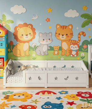 Montessori Houten Kinderbed met Valbeveiliging - Scandinavisch Design - Veilig Peuterbed