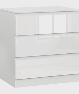 Moderne Witte Ladekast met 3 Lades - Stijlvolle Opbergkast voor Slaapkamer, Woonkamer of Bureau