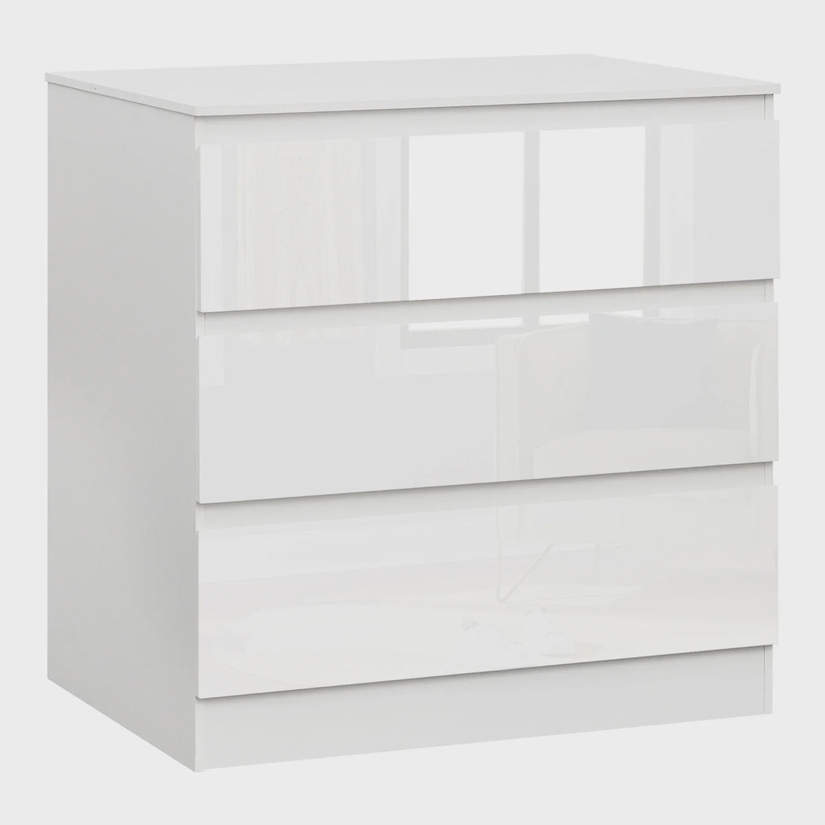 Moderne Witte Ladekast met 3 Lades - Stijlvolle Opbergkast voor Slaapkamer, Woonkamer of Bureau