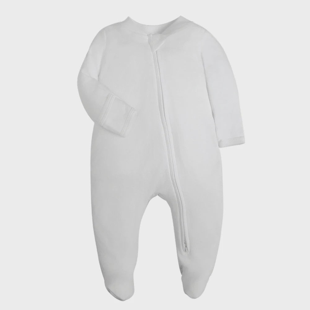 Katoenen Newborn Pyjama met Voetjes en Ritssluiting - Romper voor Jongens en Meisjes (0-12 Maanden)