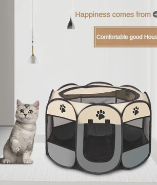 Opvouwbare Dierenren - Octagonale Katten- en Hondentent van Duurzaam Oxford Doek - Draagbaar en Veilig