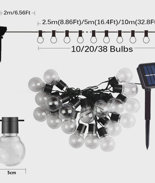 Solar LED Slinger Verlichting - Sfeervolle Tuindecoratie met 10/20/38 Lampjes