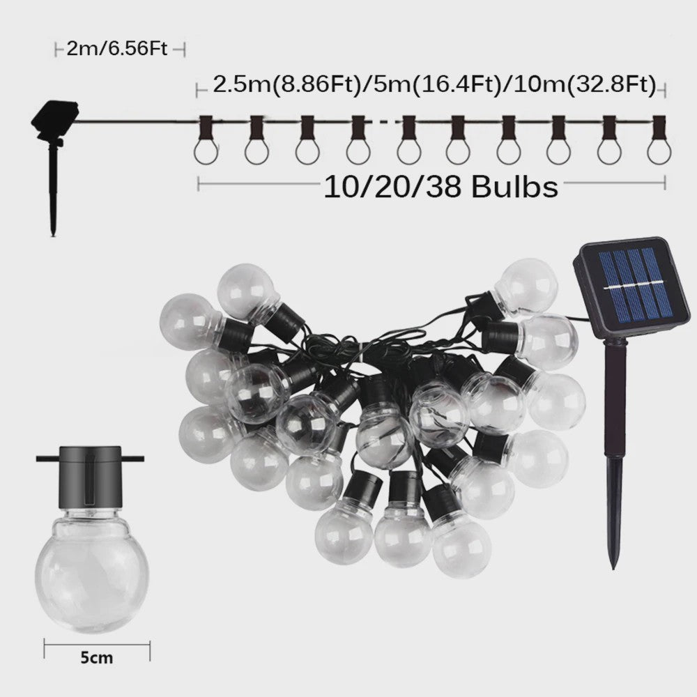 Solar LED Slinger Verlichting - Sfeervolle Tuindecoratie met 10/20/38 Lampjes
