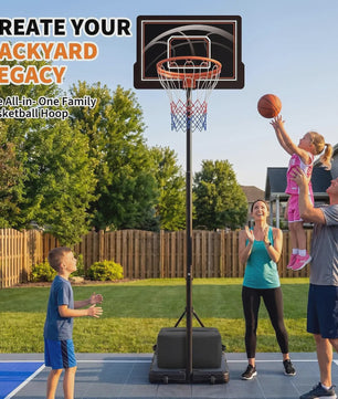 Verstelbare Buiten Basketbalpaal 253-362 cm met Transparant PC Bord en Mobiele Basis