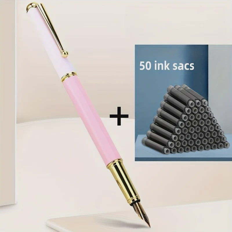 Giorgio Morandi Vulpen Set: Luxe Kantoor & Schrijfwaren met 50 Inktpatronen, 0.5mm Punt