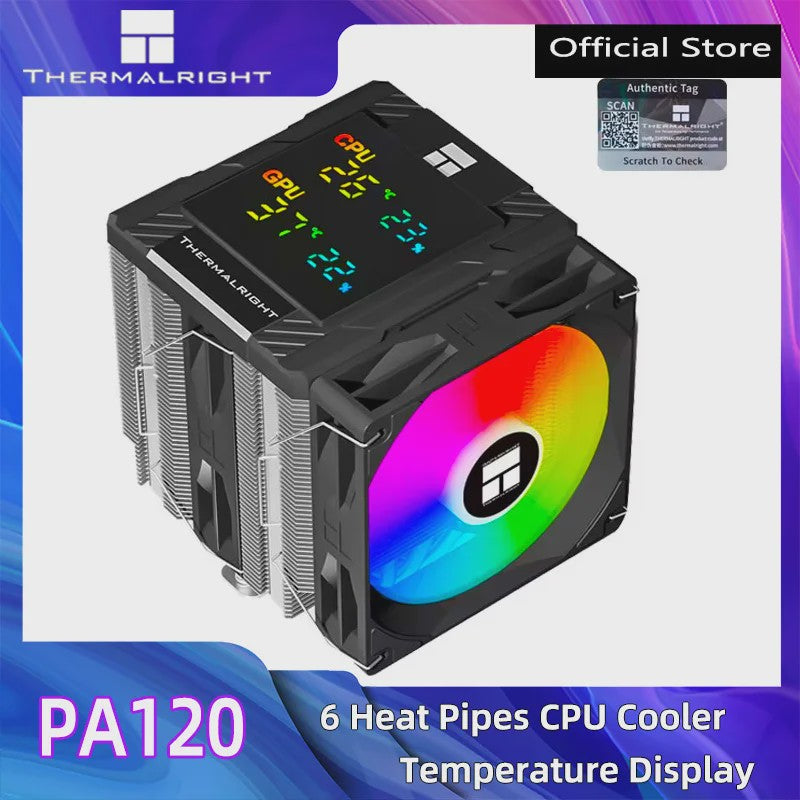 Thermalright PA120 Digital CPU Cooler met ARGB Ventilator en Temperatuur Display