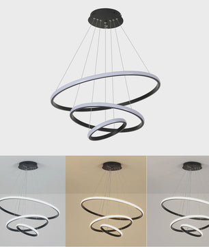 Moderne 3-Rings Hanglamp Dimbare Plafondlamp - Verstelbaar en Stijlvol
