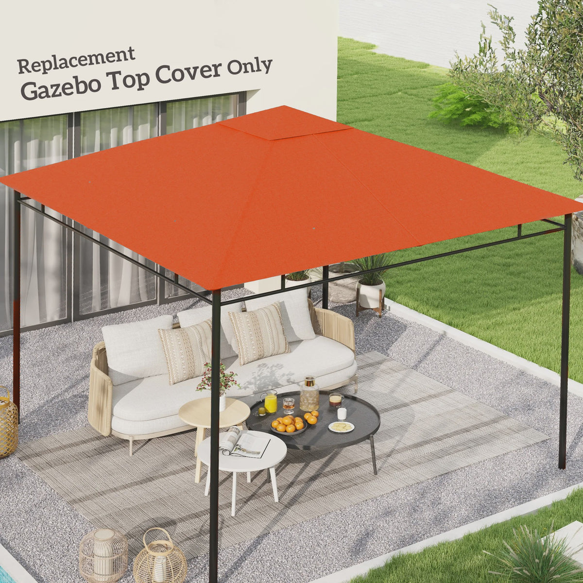Outsunny Vervangend Gazebo Dak 3x3m - Waterdicht Polyester met UV-bescherming
