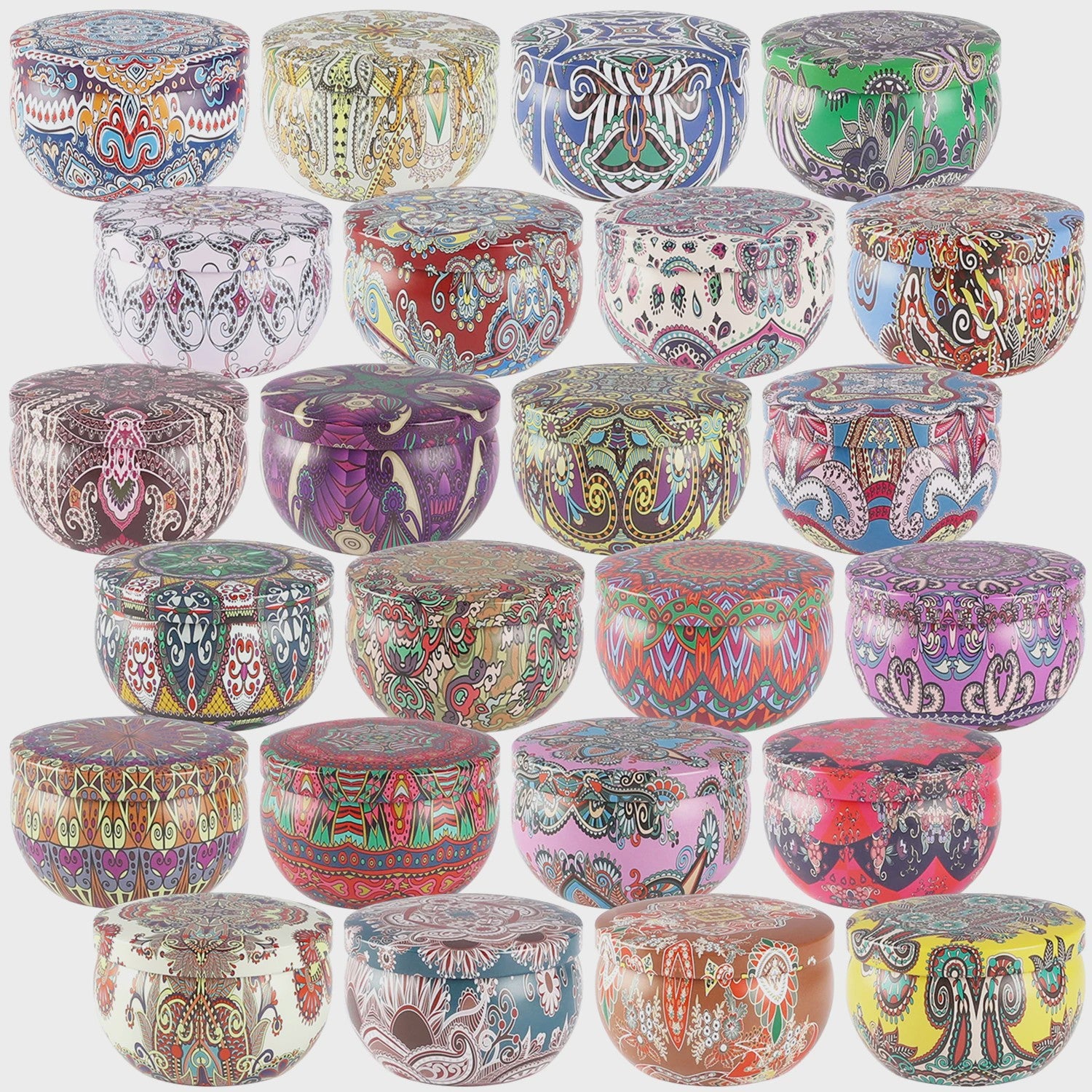 24-Pack Klassieke Chinese Geurkaarsen in Decoratieve Blikjes - Feest & Cadeau