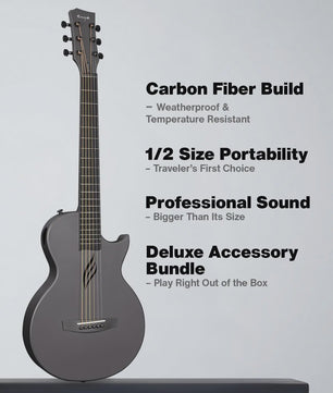 Enya Nova Go 1/2 Maat Carbon Fiber Reisgitaar - Lichtgewicht & Vochtbestendig