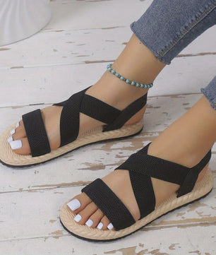 Dames Sandalen met Elastische Band - Zomerse Platte Slippers
