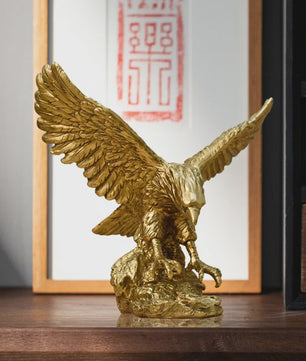 Gouden Adelaar Beeld - Luxe Hars Vogel Sculptuur voor Huis & Kantoor Decoratie