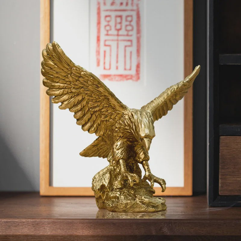 Gouden Adelaar Beeld - Luxe Hars Vogel Sculptuur voor Huis & Kantoor Decoratie