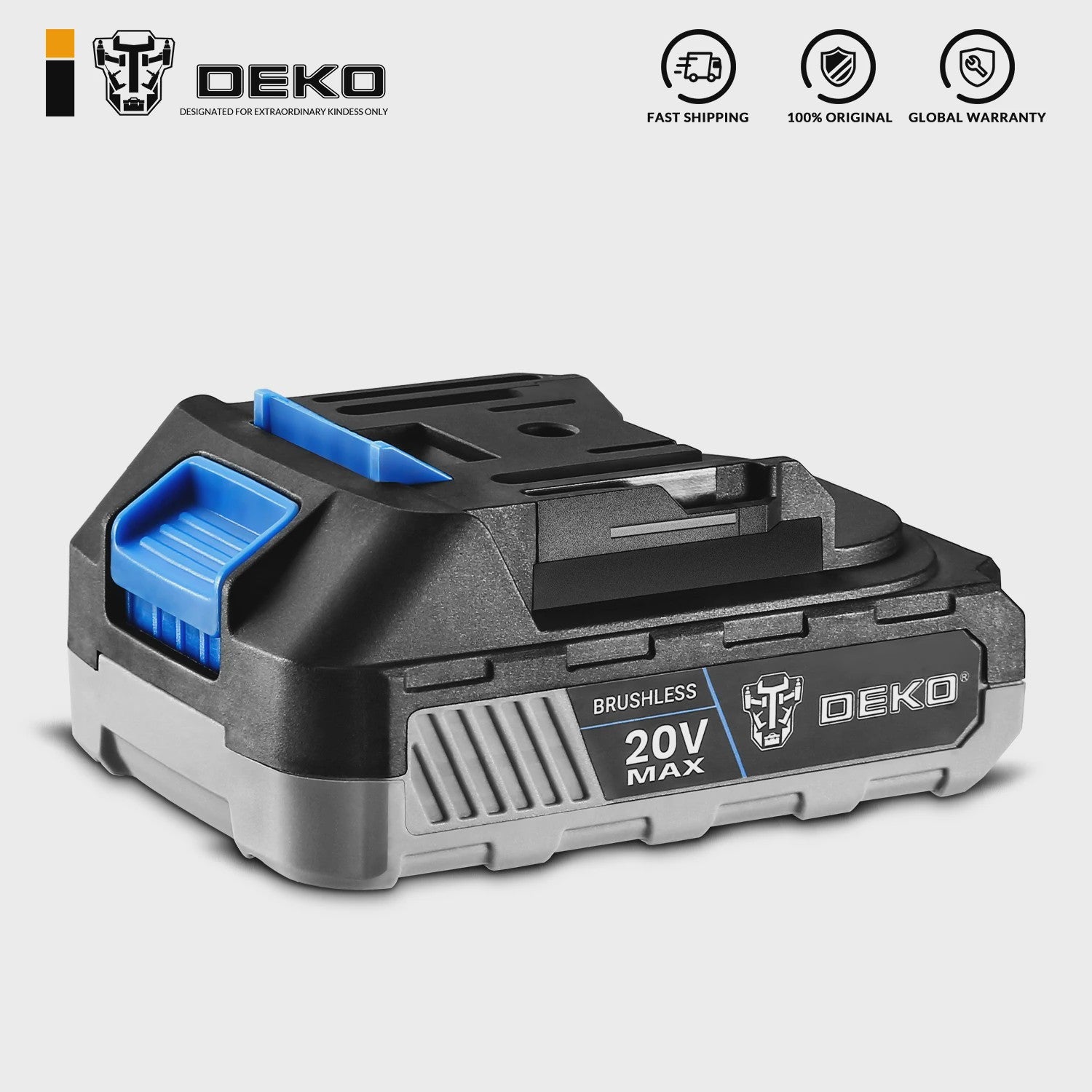 DEKO 20V Accu 1500mAh Li-ion - Snel Laden & Veilig voor Elektrisch Gereedschap