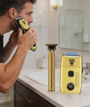 LARGNER 3-in-1 Professionele Barbershop Set: Trimmer, Scheerapparaat & Opzetkammen