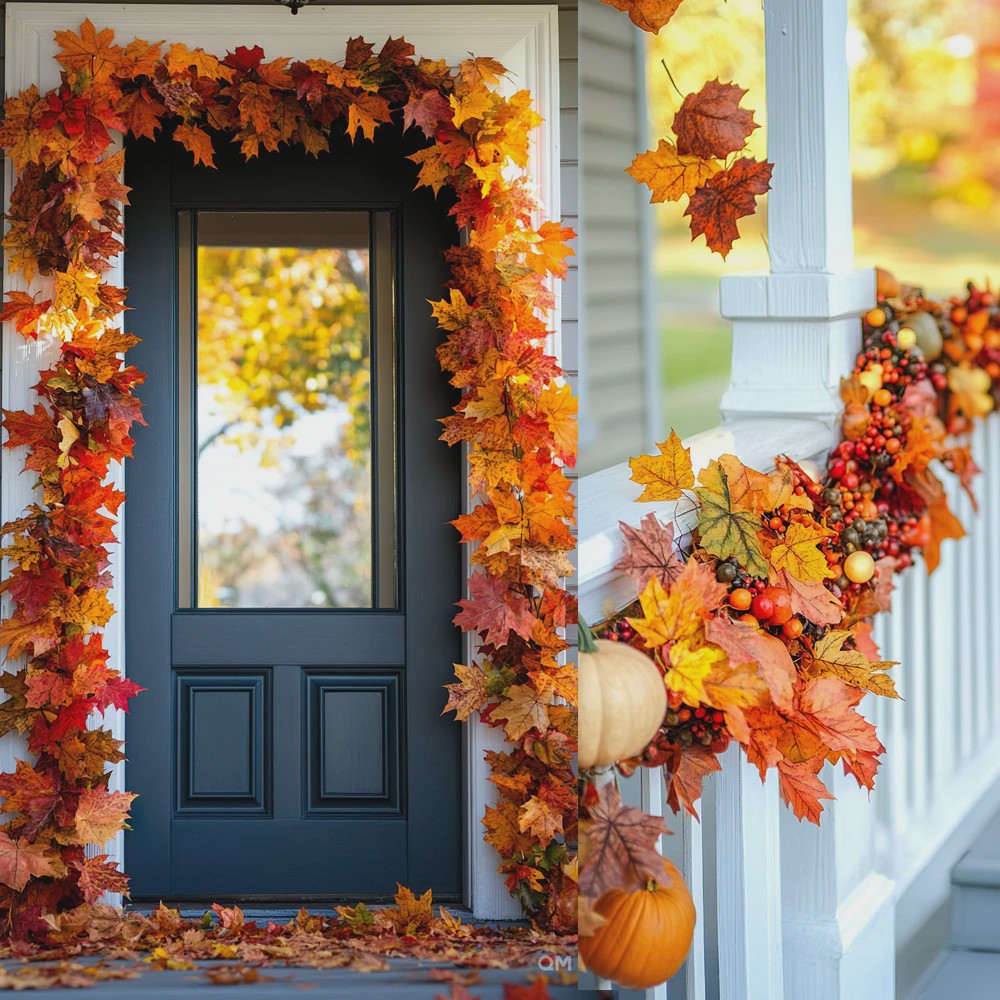 Herfst Slinger met Maple Bladeren - Kunstblad Slinger voor Thanksgiving, Halloween & Feestdecoratie