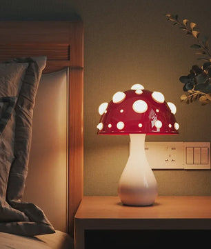 Amanita Paddenstoel Lamp met LED - Sfeervolle Decoratie voor Woonkamer & Nachtkastje