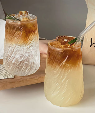 Stijlvol 400ML Glazen Mok met Draaiend Design - Perfect voor Koffie, Thee & IJskoffie