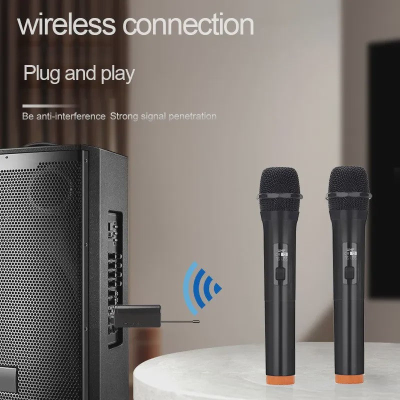 Draadloze Microfoon Set 2.4G - 2 Kanaals Handheld Microfoons voor Karaoke, Feest & Presentatie