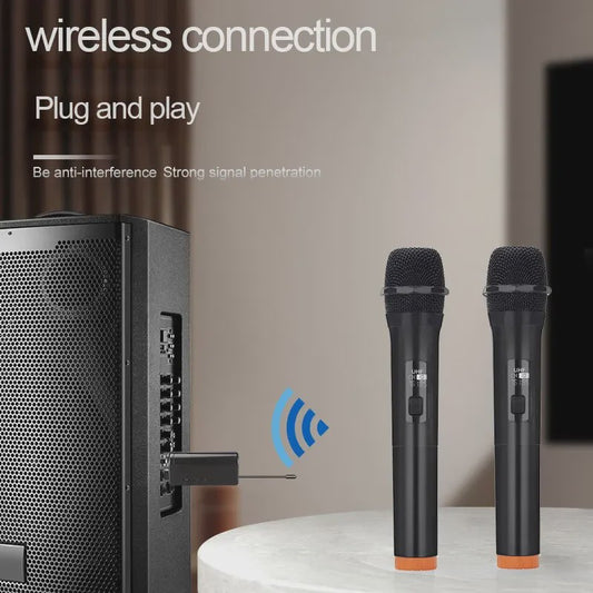 Draadloze Microfoon Set 2.4G - 2 Kanaals Handheld Microfoons voor Karaoke, Feest & Presentatie