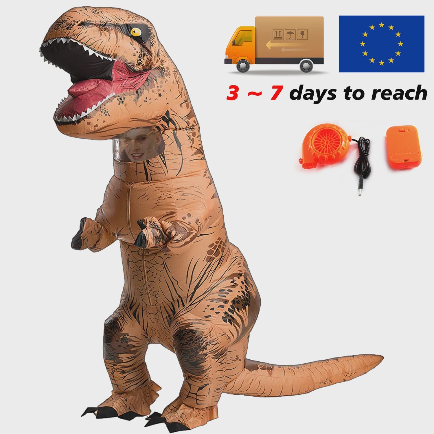 Opblaasbaar T-Rex Dinosaurus Kostuum voor Volwassenen - Halloween, Feest & Cosplay