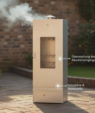 RVS Smoker BBQ met Houtspaanderbak - 44.5x29x110cm - Ideaal voor Vis en Vlees