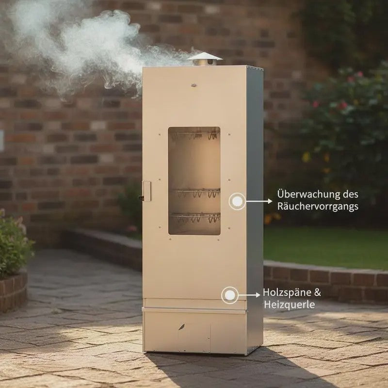 RVS Smoker BBQ met Houtspaanderbak - 44.5x29x110cm - Ideaal voor Vis en Vlees