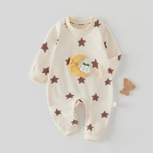 Schattige Unisex Baby Romper met Lange Mouwen - Perfect voor Herfst & Winter