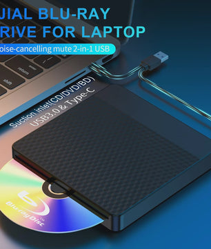 Externe Blu-ray Drive met USB 3.0 & Type-C: Slot-in BD Brander voor Laptops