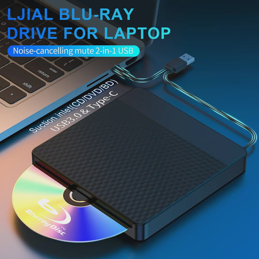Externe Blu-ray Drive met USB 3.0 & Type-C: Slot-in BD Brander voor Laptops
