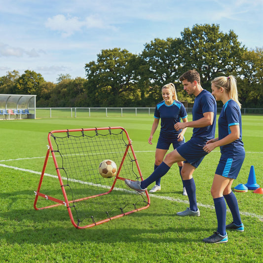 HOMCOM Trainingsrebounder Net - Verstelbare Hoek - 96x80x96 cm