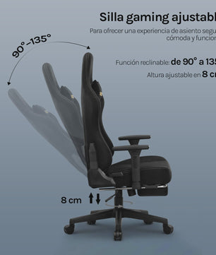 WOLTU Ergonomische Gaming en Bureau Stoel met Verstelbare Armleuningen en Voetensteun