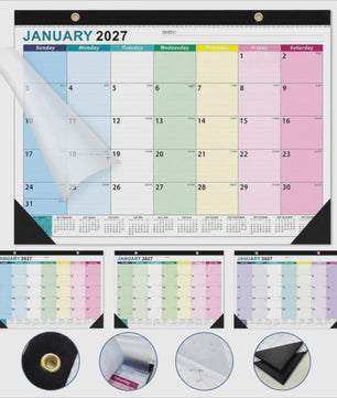 Grote Wandkalender 2027 met Dagplanning, Waterdichte Cover en Transparante Maandplanner