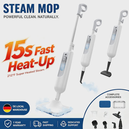 Krachtige 6-in-1 Stoomreiniger (1300W) - Dieptereiniging en Desinfectie voor Elk Oppervlak