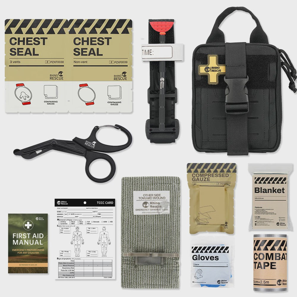 Rhino Rescue EHBO Kit Tactische Molle Pouch - Survival & Outdoor Noodhulp
