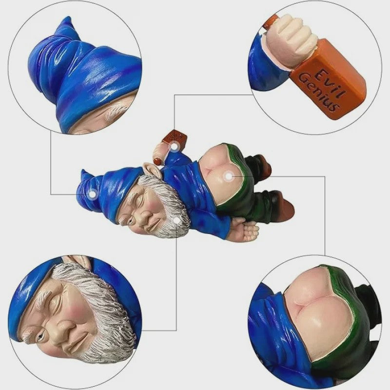 Grappige Dronken Tuinkabouter Beeldje - Resin Tuindecoratie