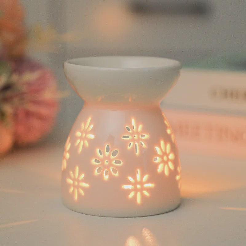 Witte Keramische Geurbrander voor Essentiële Oliën & Aromatherapie - Sfeervol Oosters Decoratie Ornament