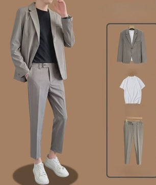 Stijlvol Koreaans Casual Herenpak - Loose Fit Lente/Herfst