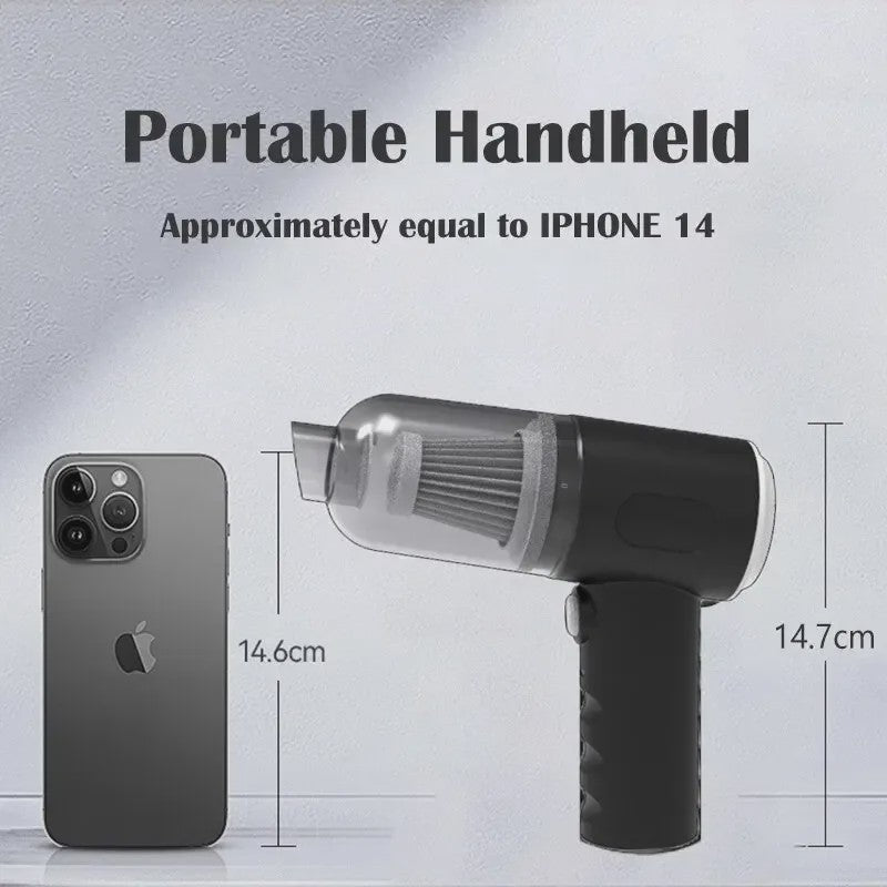 Draadloze Auto Stofzuiger 9000Pa - Krachtige Mini Stofzuiger, USB Oplaadbaar, Nat & Droog Gebruik