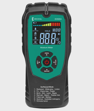 ERICKHILL EWM04 Vochtmeter Hout en Muur - Non-invasieve Digitale Vochtdetector met LCD